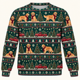 Golden Retriever Christmas Tree Farm All Over Print Sweater