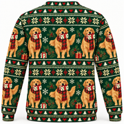 Golden Retriever Plaid Gift Christmas Ugly Sweater back