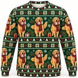 Golden Retriever Christmas Gift All Over Print Sweater