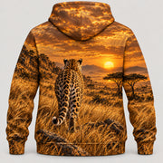 Golden Savanna Leopard hoodie back