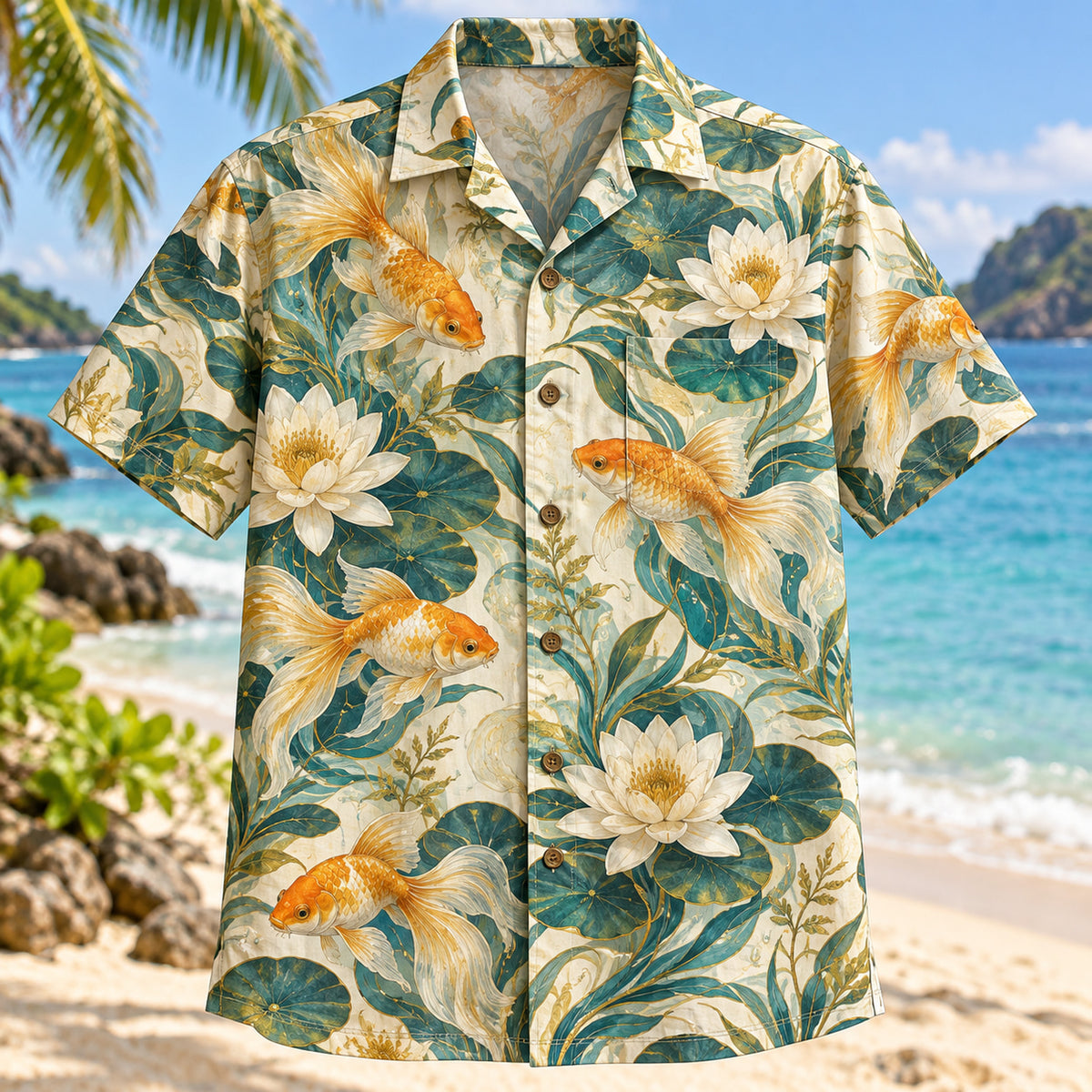 Goldfish Lily Freshwater Aquarium Hawaiian Shirt