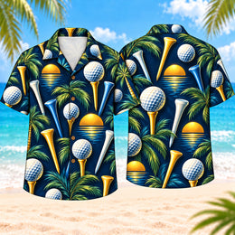 Golf Tee Palm Hawaiian Shirt