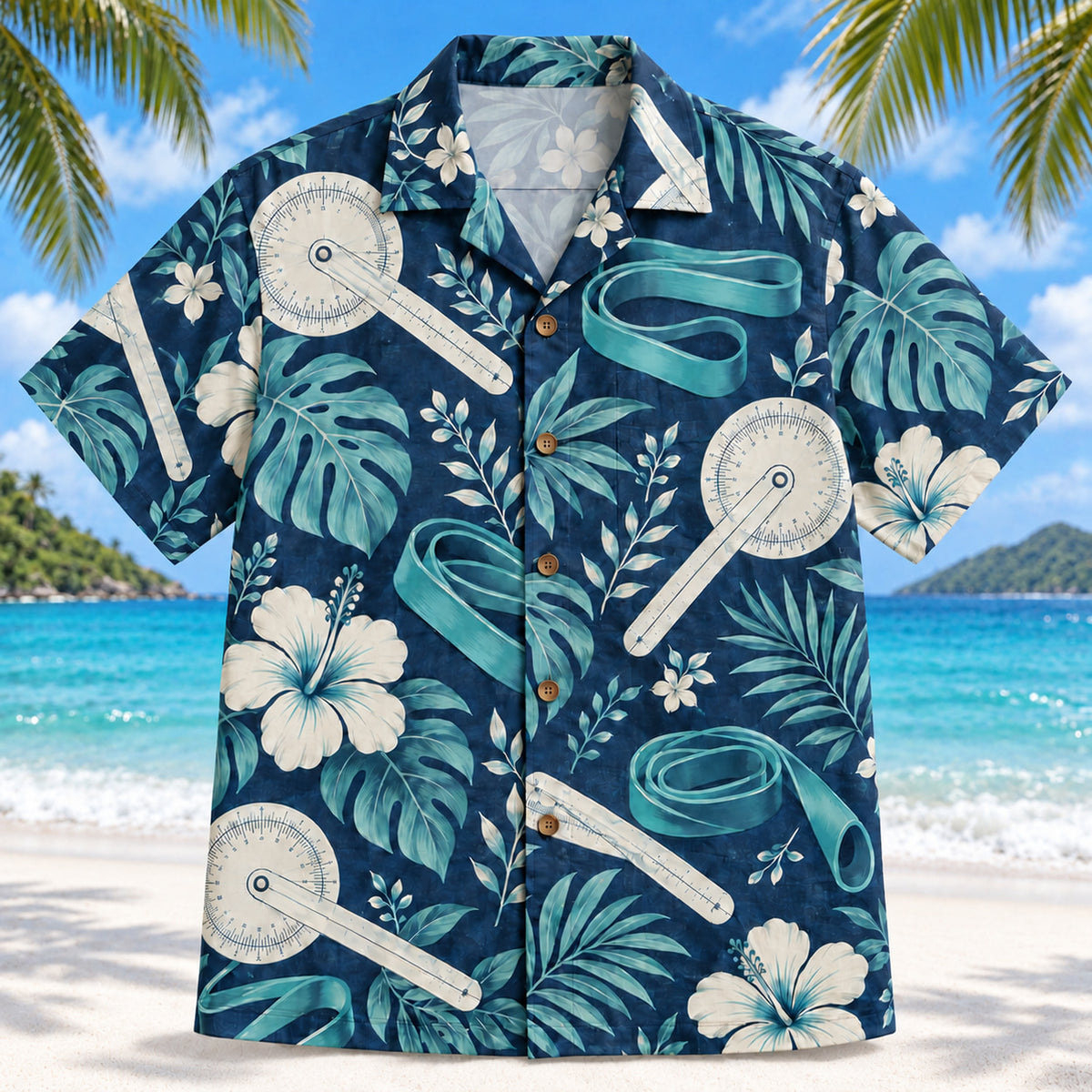 Goniometer Garden Navy Physical Therapist Hawaiian Shirt