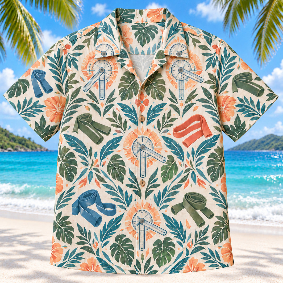 Goniometer Garden Sunset Physical Therapist Hawaiian Shirt