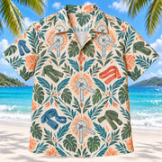 Front view of Goniometer Garden Sunset Physical Therapist Hawaiian Shirt on a Hawaiian beach with fine white sand