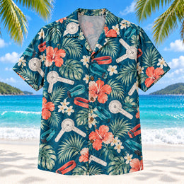 Goniometer Garden Teal Physical Therapist Hawaiian Shirt