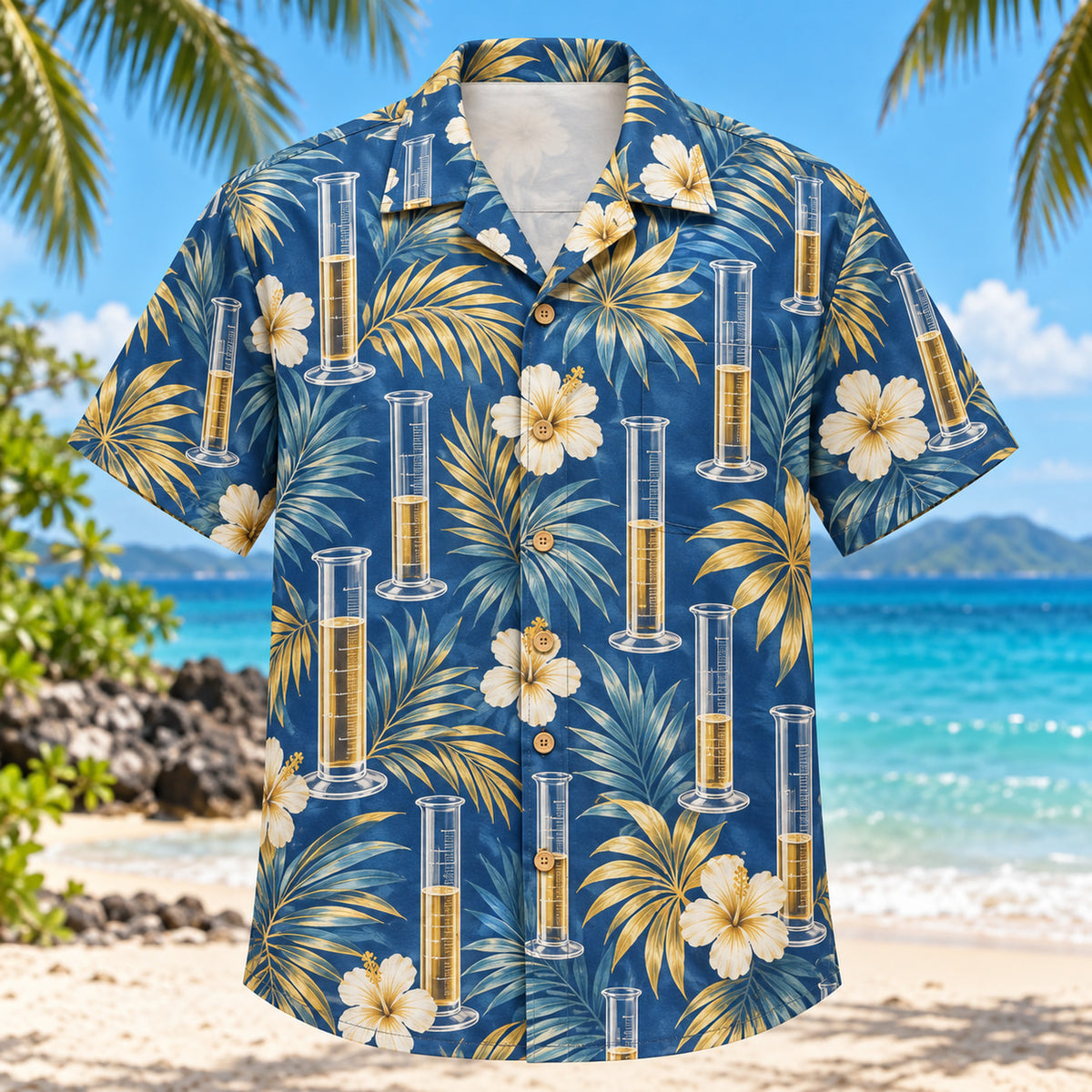 Graduated Cylinder Chemistry Hawaiian Shirt