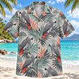 African Grey Geometric Parrot Hawaiian Shirt