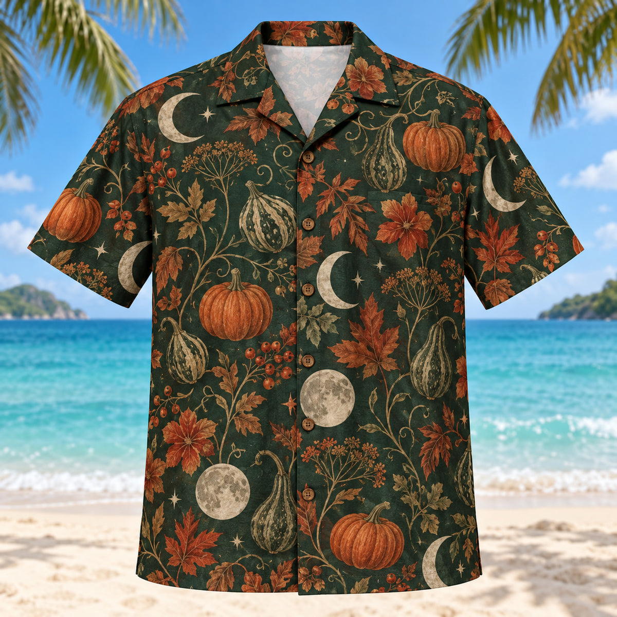 Harvest After Dark Adult Halloween Hawaiian Shirt