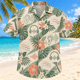Hearing Wave Sage Audiologist Hawaiian Shirt