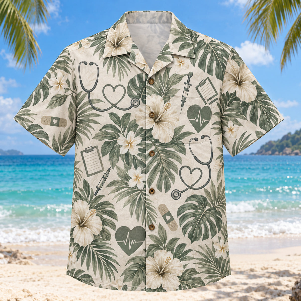 Heart Line Nurse Hawaiian Shirt