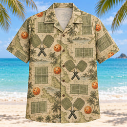 Heritage Court Map Pickleball Hawaiian Shirt