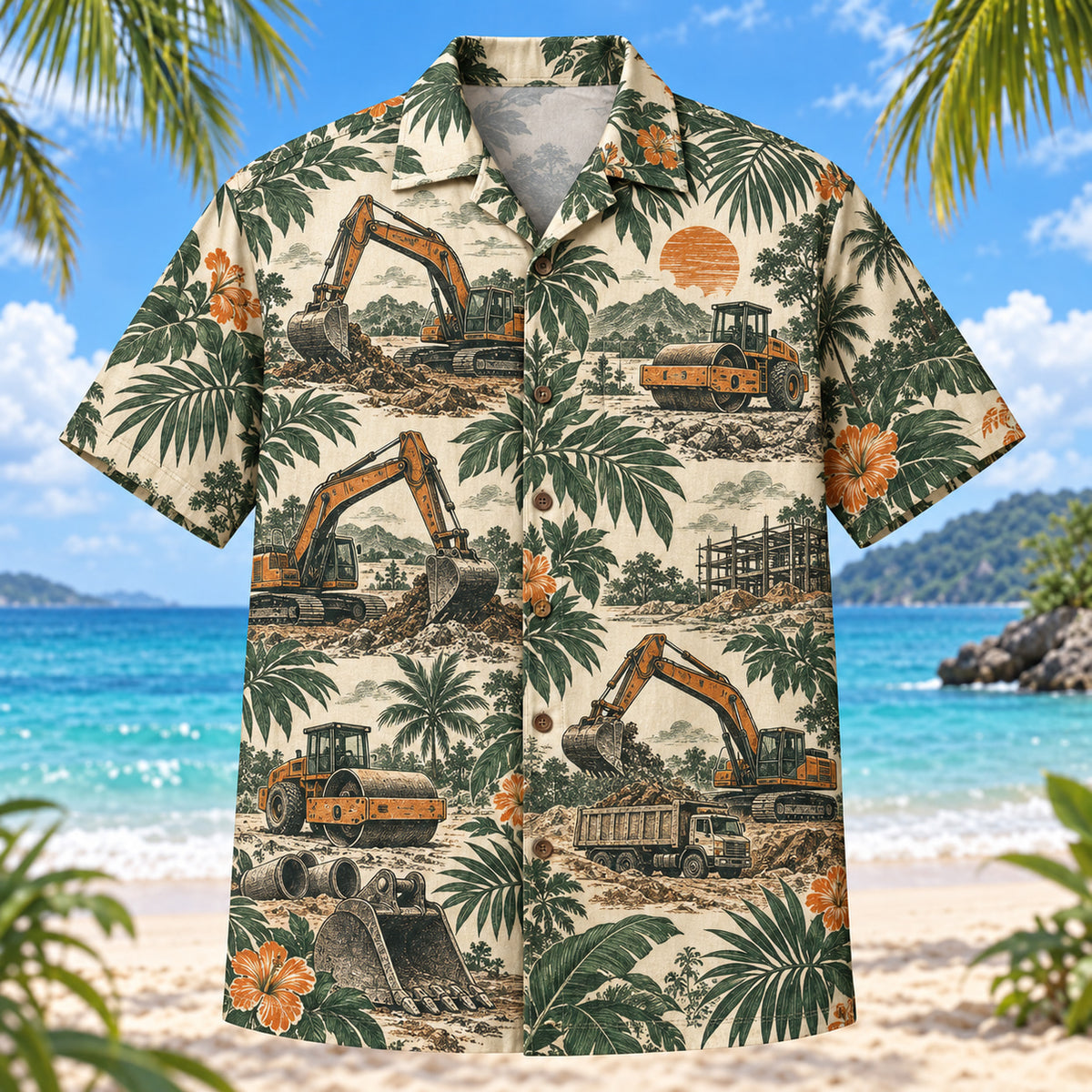 Heritage Trails Heavy Equipment Operator Hawaiian Shirt