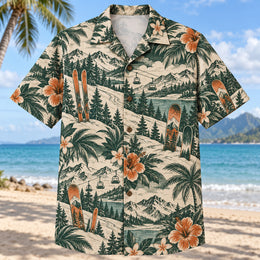 Heritage Trails Ski and Snowboard Hawaiian Shirt