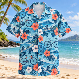 Hibiscus Cycling Hawaiian Shirt