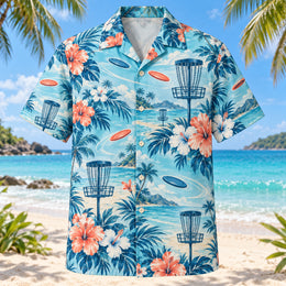 Hibiscus Disc Golf Hawaiian Shirt