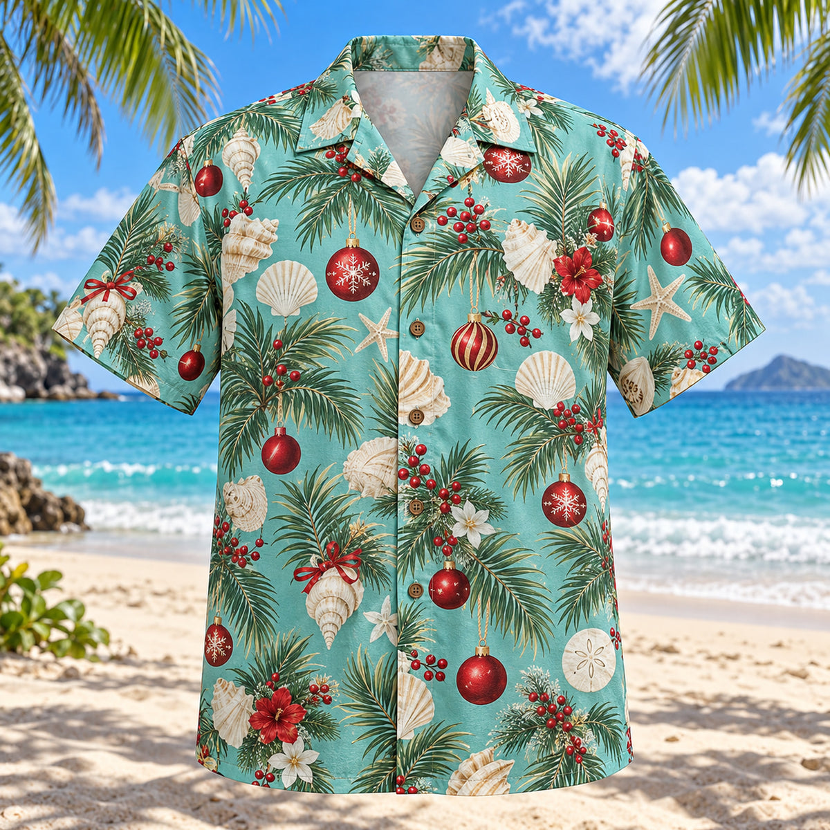 Holiday Sea Glass Hawaiian Shirt