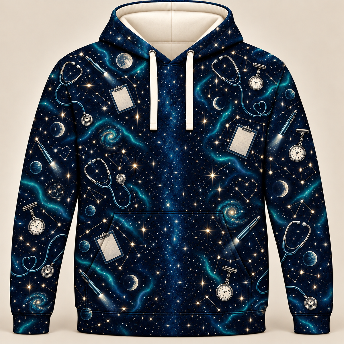 Registered Nurse Night Shift Constellations Hoodie front mockup
