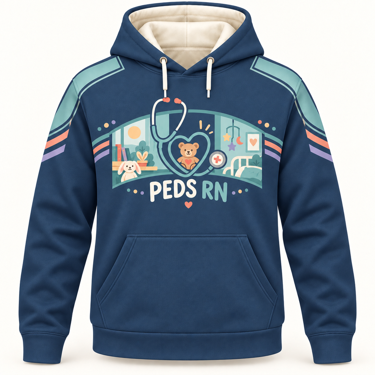 Registered Nurse Pediatric RN Comfort Care Hoodie front mockup