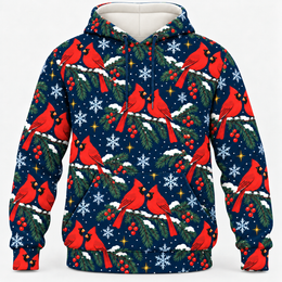 Christmas Cardinal Snowy Spruce All Over Print Apparel