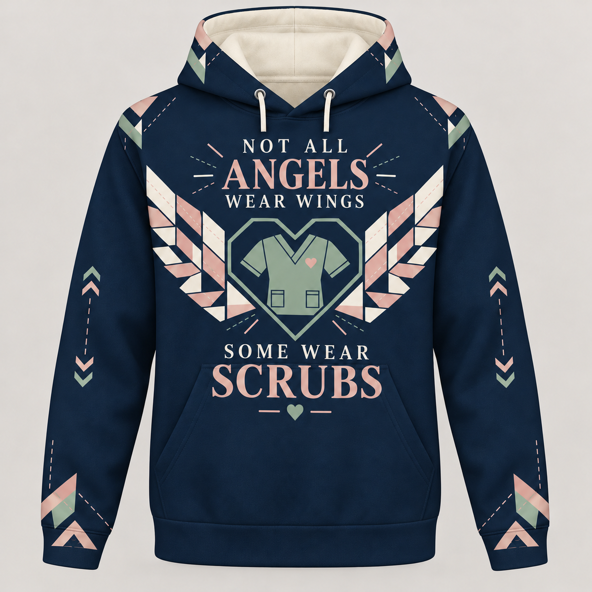 Registered Nurse Angels Wear Scrubs Hoodie front mockup