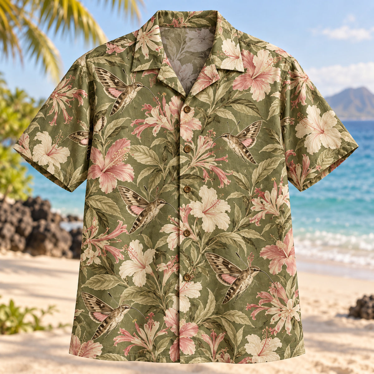Hawk Moth Garden Butterfly and Moth Hawaiian Shirt