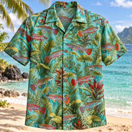 Killifish Botanical Freshwater Aquarium Hawaiian Shirt