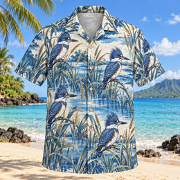 Kingfisher Lagoon Birdwatching Hawaiian Shirt