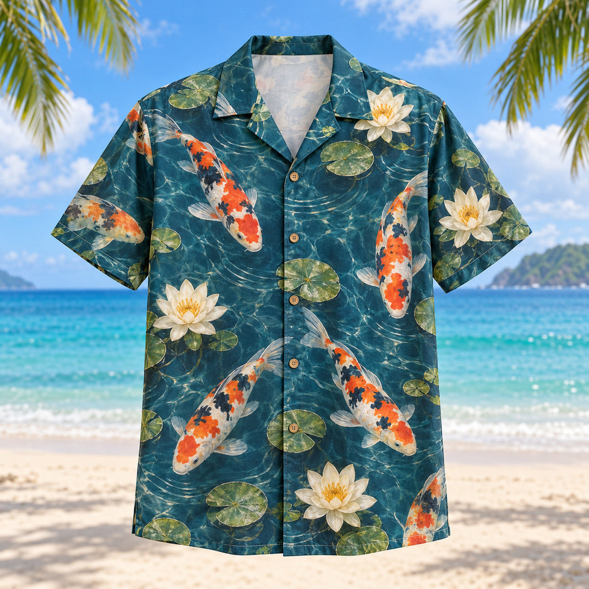 Koi Lily Pond Hawaiian Shirt