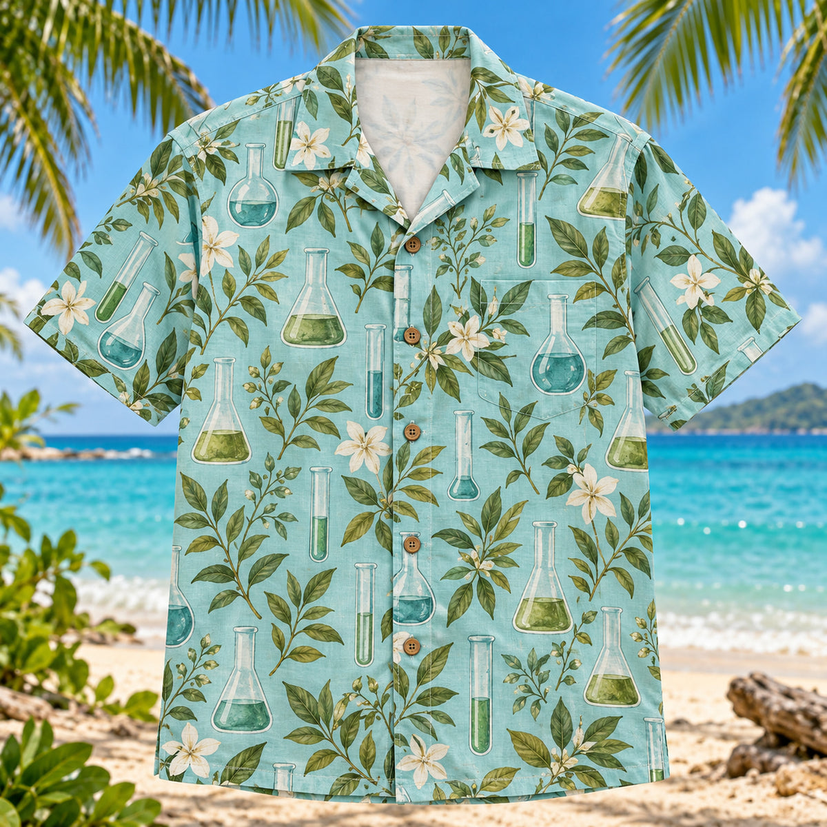 Lab Glassware Chemistry Hawaiian Shirt