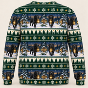 Black Labrador Christmas Lantern Trail all-over-print sweater back view