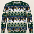Black Labrador Christmas Lantern Trail All Over Print Sweater