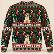 Labrador Christmas Stockings all-over-print sweater back view