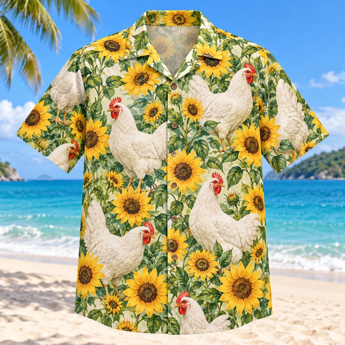 Leghorn Sunshine Chicken Hawaiian Shirt