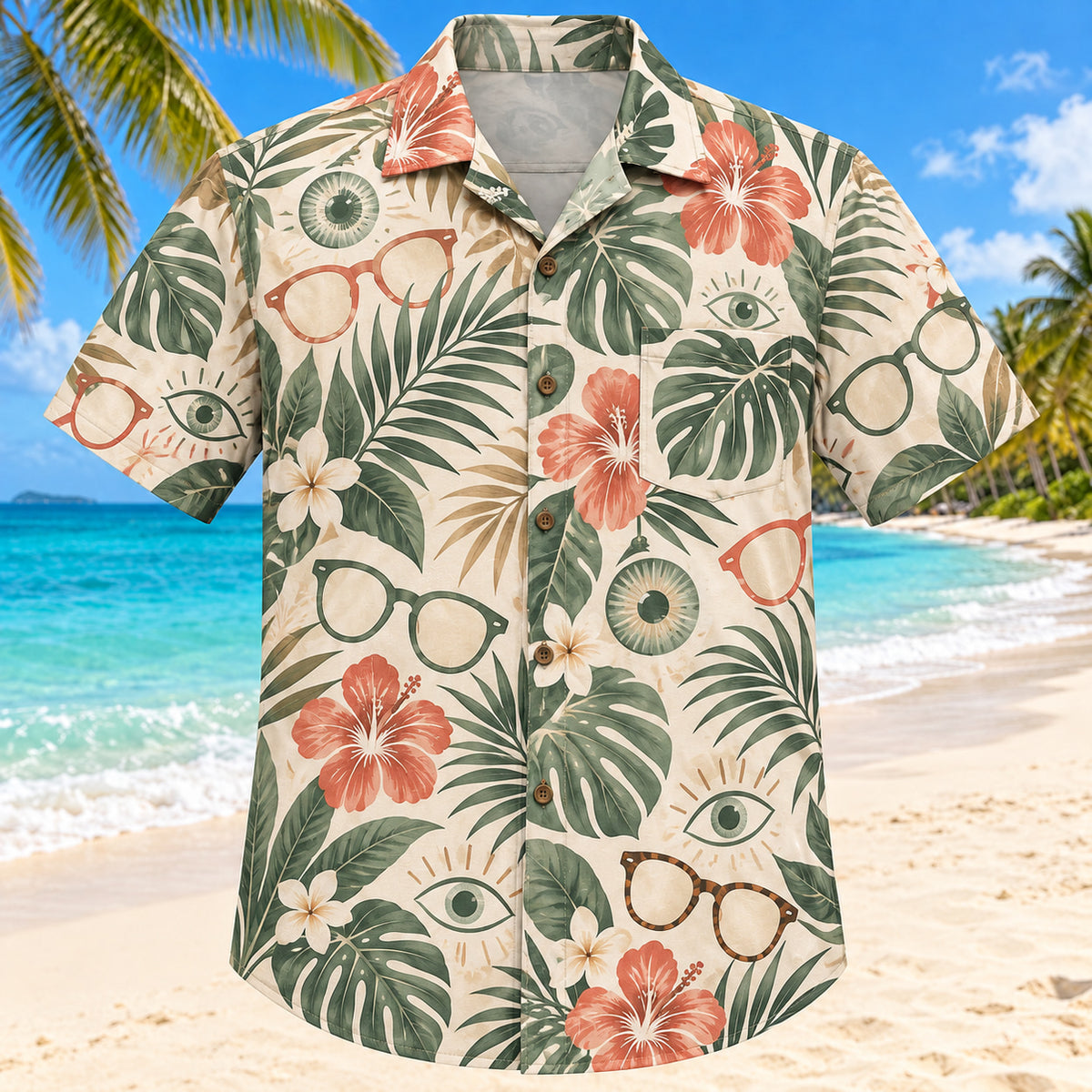 Lens and Palm Sage Optometrist Hawaiian Shirt