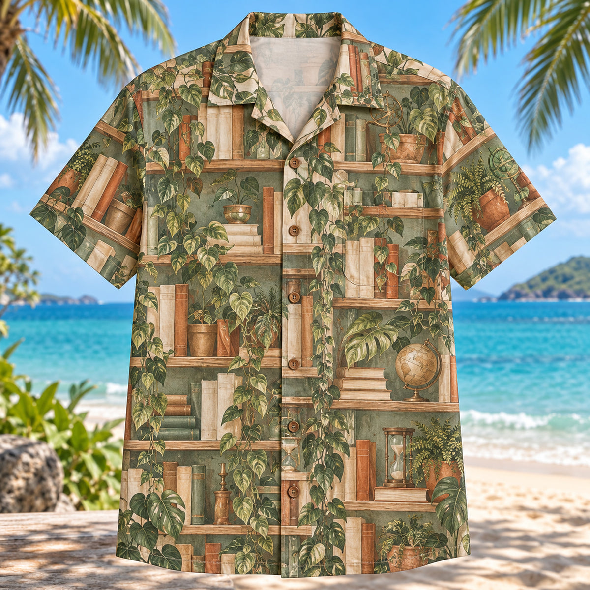 Library Garden Book Lover Hawaiian Shirt