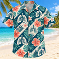 Lung Botanical Teal Respiratory Therapist Hawaiian Shirt