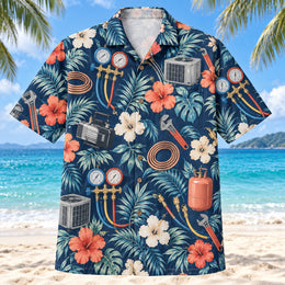 Manifold Gauge HVAC Hawaiian Shirt