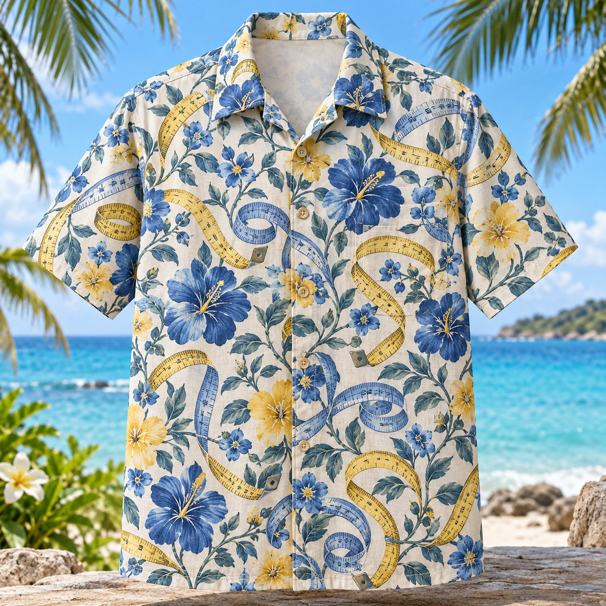 Measuring Tape Sewing and Quilting Hawaiian Shirt