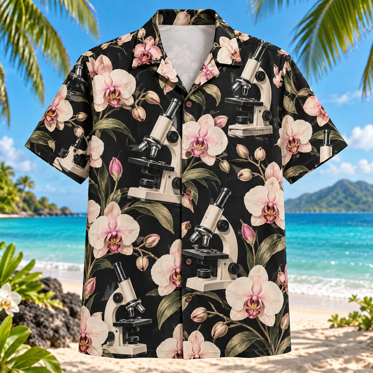 Microscope Orchid Chemistry Hawaiian Shirt