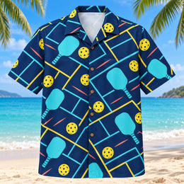 Midnight Court Rally Pickleball Hawaiian Shirt
