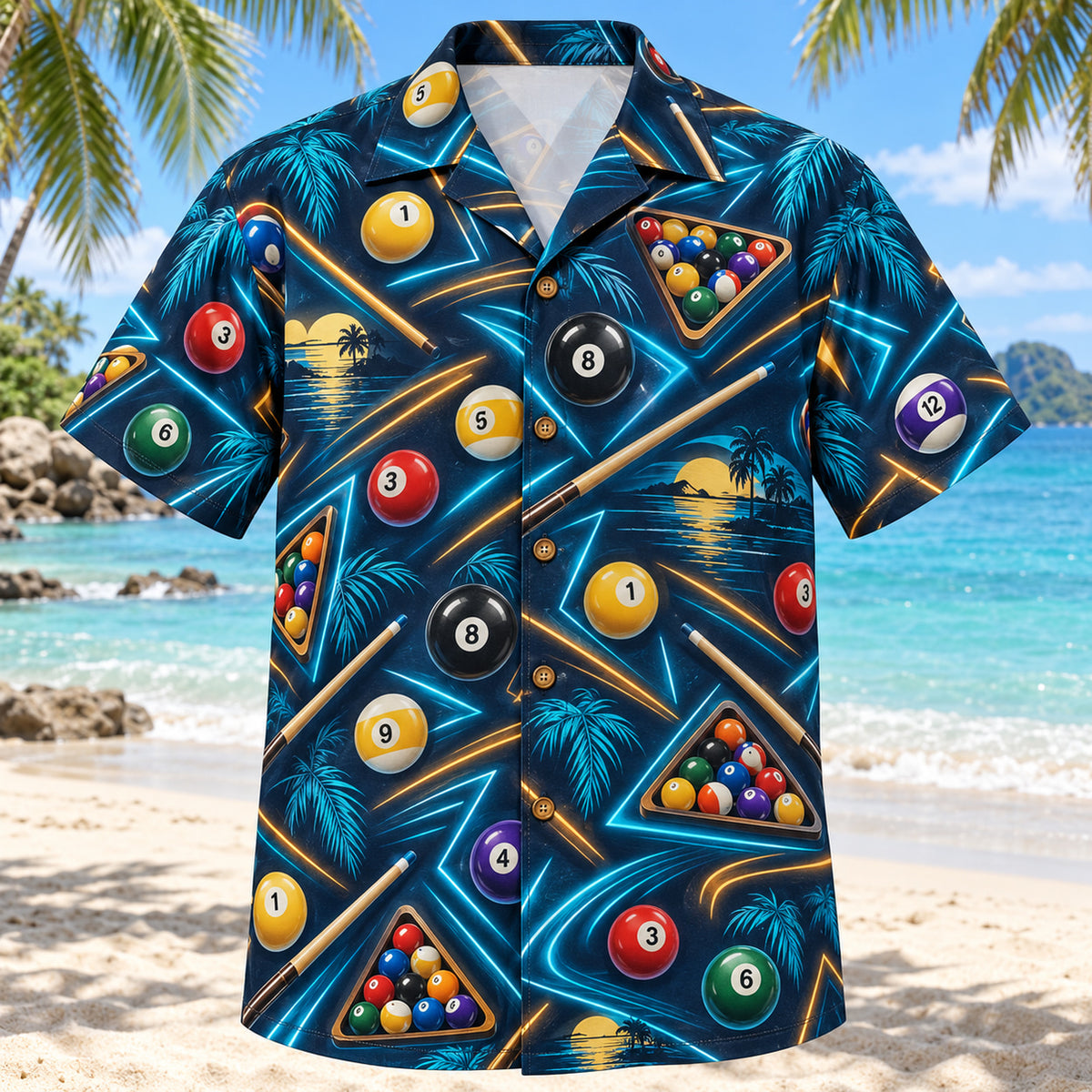 Midnight Glow Billiards Hawaiian Shirt