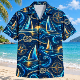 Midnight Glow Sailing Hawaiian Shirt