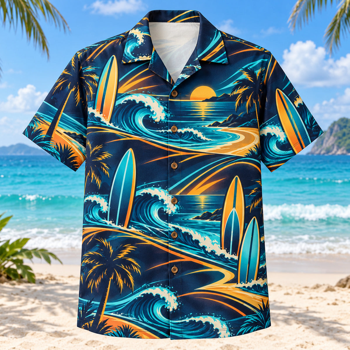 Midnight Glow Surfing Hawaiian Shirt