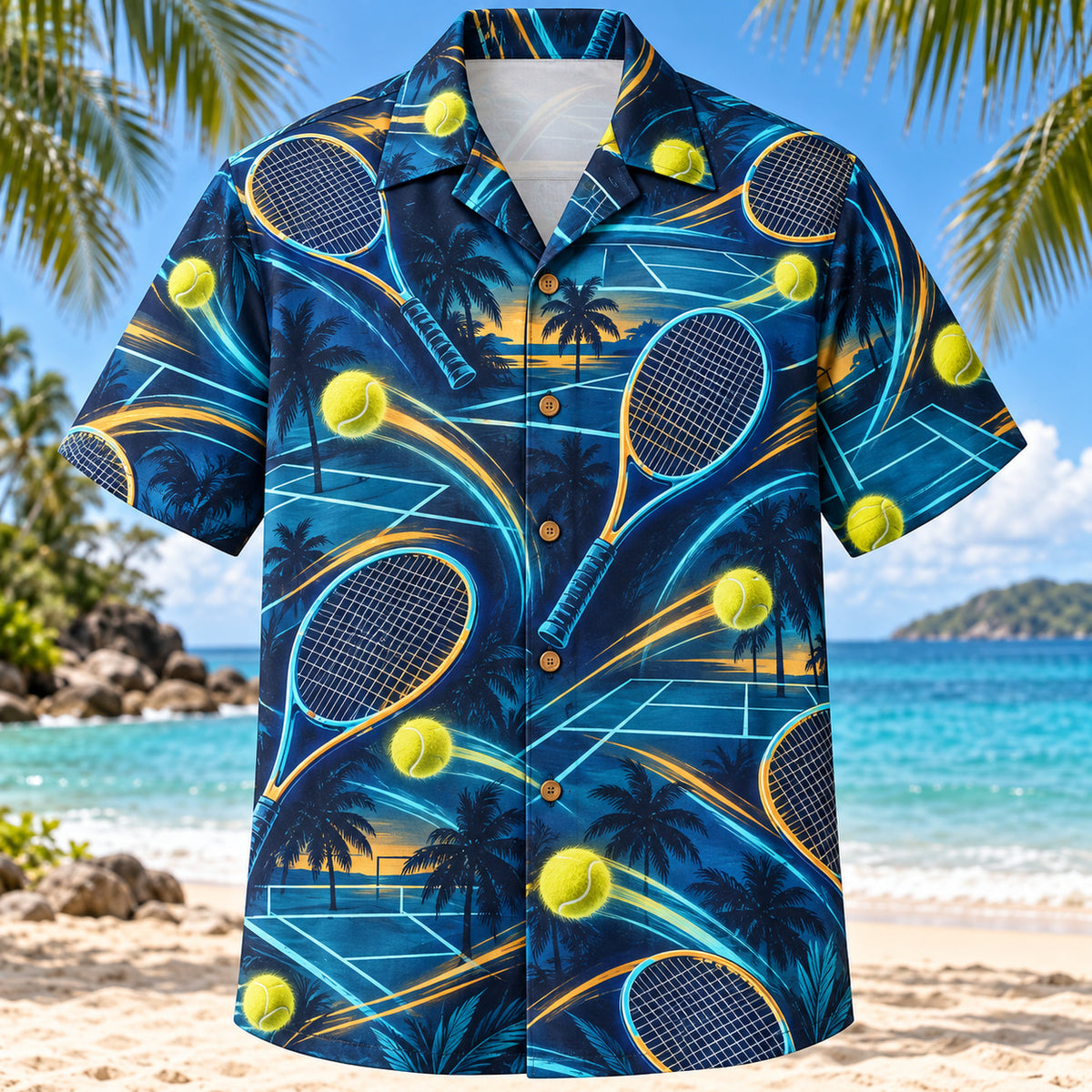 Midnight Glow Tennis Hawaiian Shirt