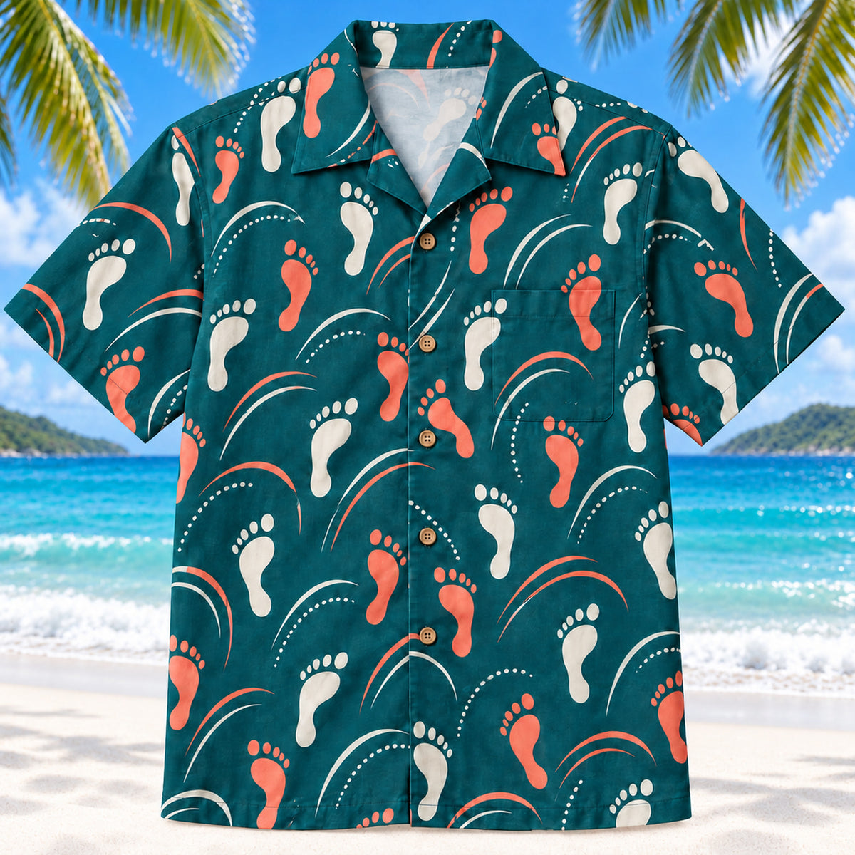 Motion Steps Teal Physical Therapist Hawaiian Shirt
