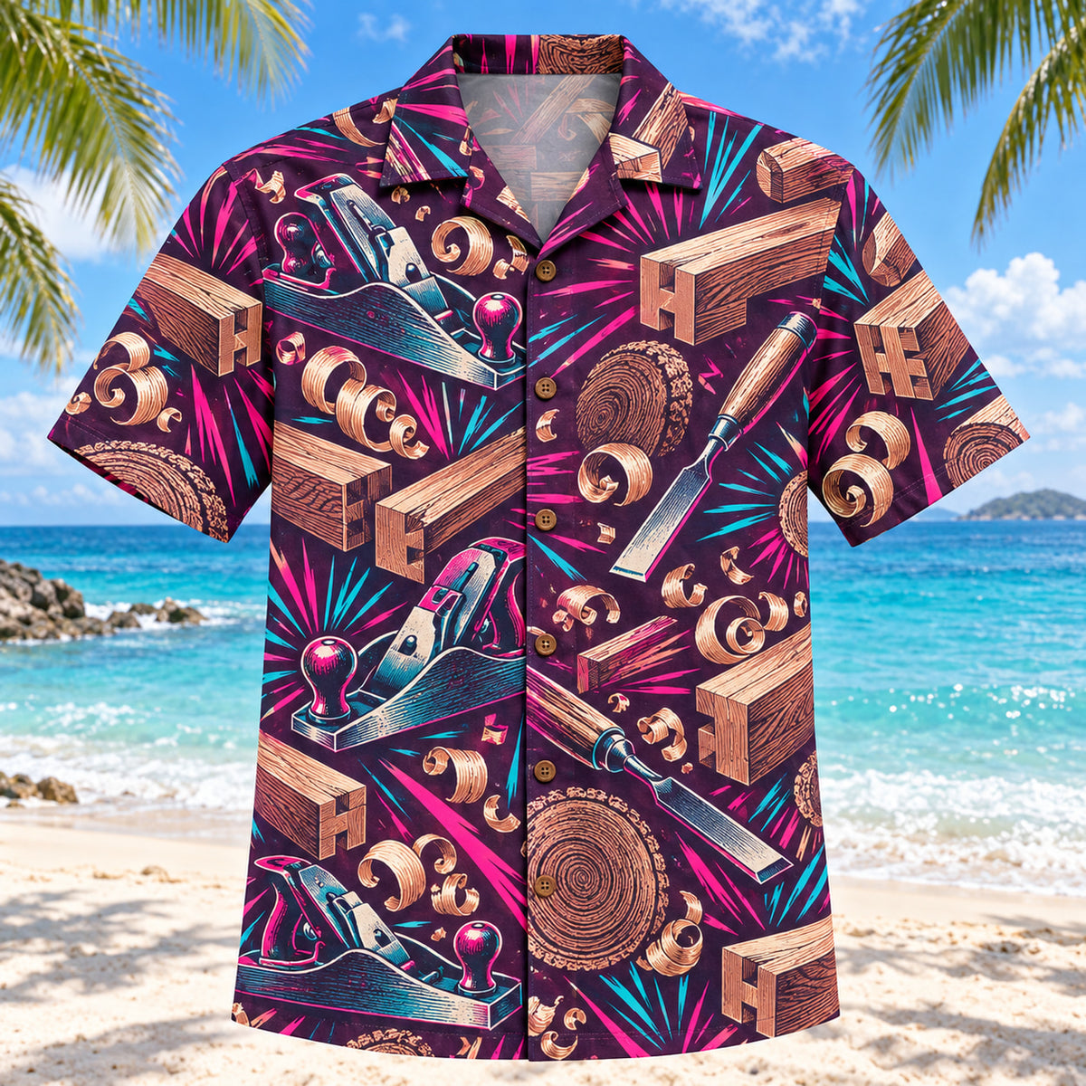 Neon Burst Carpenter Hawaiian Shirt
