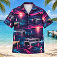 Neon Burst Pontoon Boating Hawaiian Shirt