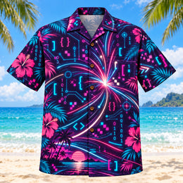 Neon Burst Programmer Hawaiian Shirt
