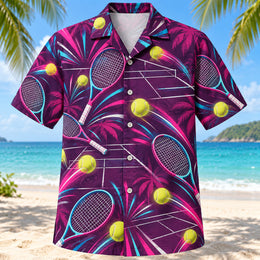 Neon Burst Tennis Hawaiian Shirt